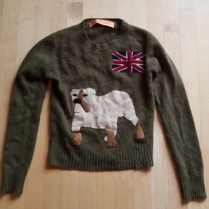 Fake London 100% Cashmere Sweater Bulldog small